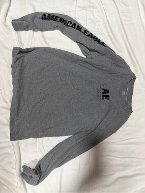 American Eagle Outfitters Gray Long Sleeve AE Graphic Tee